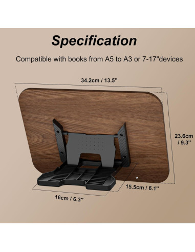 Soporte de Libro Ajustable JaoNanl Plegable para Cocina y Oficina