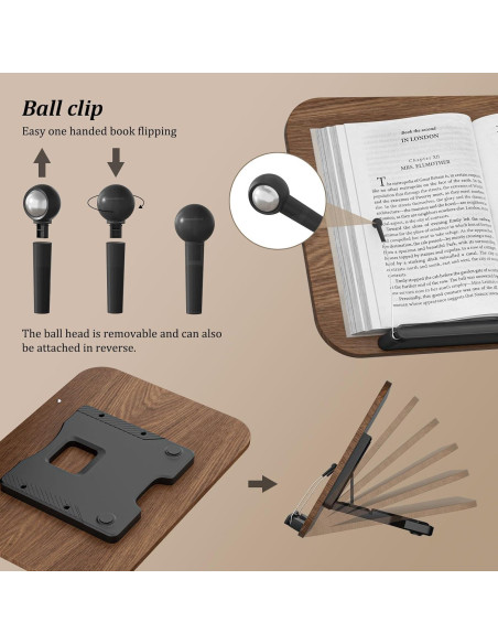 Soporte de Libro Ajustable JaoNanl Plegable para Cocina y Oficina Soporte de Libro Ajustable JaoNanl Plegable para Cocina y Oficina