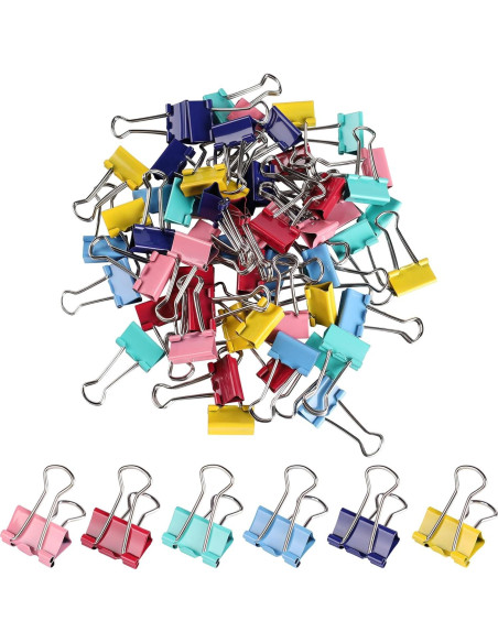 Clips de Carpeta Pequeños Ufmarine 60 Pcs Acero Templado Clips de Carpeta Pequeños Ufmarine 60 Pcs Acero Templado