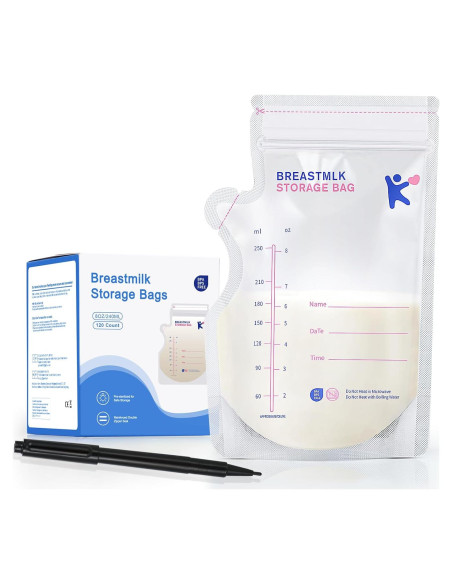 Bolsas de Almacenamiento de Leche Materna Kisdream 120 Unidades 240 ml Bolsas de Almacenamiento de Leche Materna Kisdream 120 Unidades 240 ml