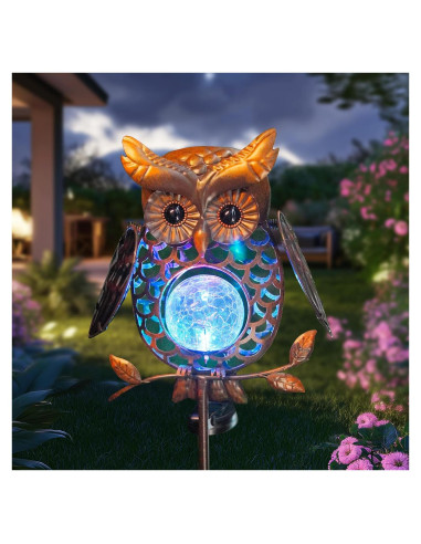 Luces Solares Decorativas HONGLAND Búho para Jardín 121.9cm