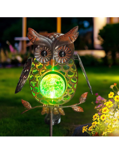 Luces Solares Decorativas HONGLAND Búho para Jardín 121.9cm