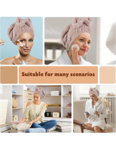 Gorro de Microfibra Grande SUNLAND para Secado de Cabello 34x28cm 2