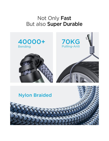 Cable USB C a USB C AINOPE 240W Carga Rápida 1.5m Cable USB C a USB C AINOPE 240W Carga Rápida 1.5m