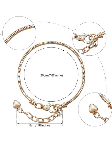 Hicarer 20 Pcs Pulsera de Cadena Ajustable Oro DIY Joyería