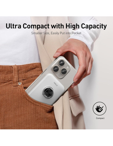 Cargador Portátil Magnético iWALK 10,000mAh para iPhone 16/15/14/13/12