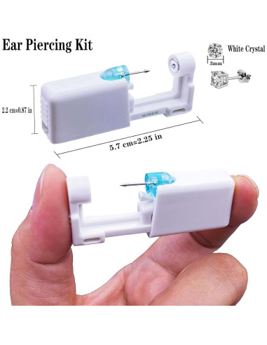 Kit de Perforación de Orejas SLVIEKAE con Aretes 3mm 4mm 5mm