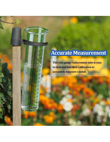 Medidor de lluvia Mateda 17.78 cm con soporte acero inoxidable
