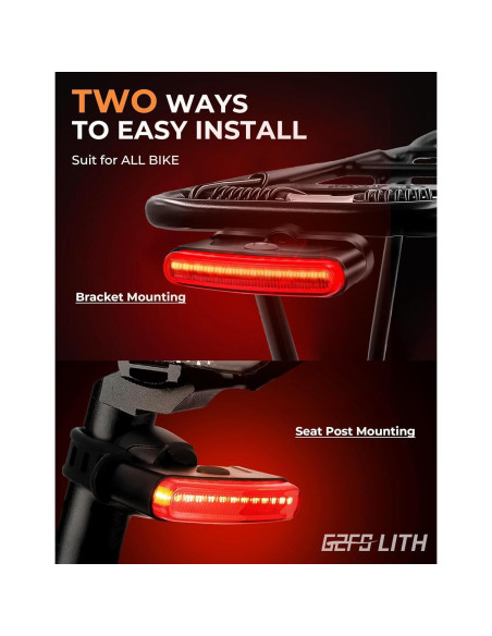 Luz Trasera Recargable G2FS LITH DR104 150 Lúmenes IPX6