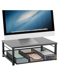 Soporte Elevador para Monitor Gugsey Negro 33x24.1cm con Cajón