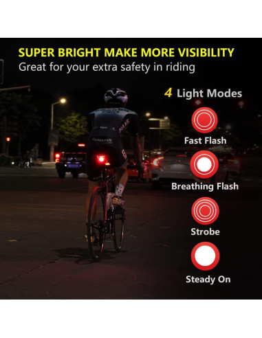 Luz Trasera Inteligente PADONOW Q4 LED Recargable IPX6