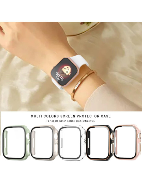 Funda Bumper Haojavo con Protector Vidrio Templado para Apple Watch 41mm Funda Bumper Haojavo con Protector Vidrio Templado para Apple Watch 41mm