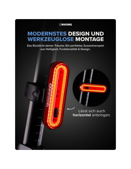Luz Trasera LED Bchel para Bicicleta - Recargable y Brillante