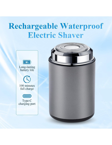 Mini Afeitadora Eléctrica Recargable USB Tbexem Azul Mini Afeitadora Eléctrica Recargable USB Tbexem Azul