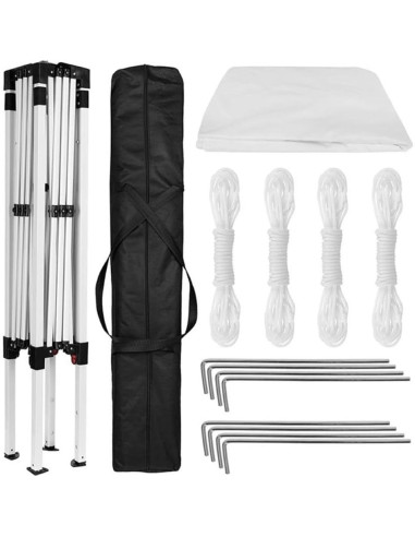 Carpa Plegable Flash Furniture 8x8 Blanca Resistente al Agua