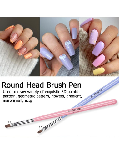 Conjunto de Pinceles para Arte de Uñas Lofuanna 7 Pcs Gel