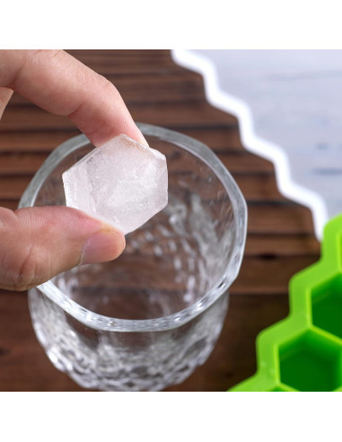Bandejas de Hielo AUSSUA 2 Piezas Silicona Verde 74 Cubos