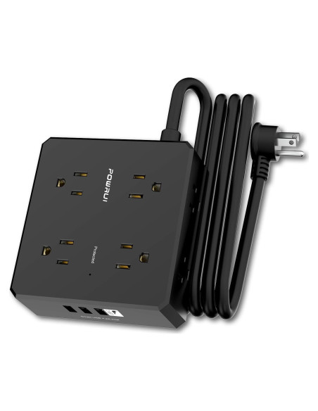 Regleta de Protección POWRUI AHR-803B 8 Salidas 4 USB 1.83m Regleta de Protección POWRUI AHR-803B 8 Salidas 4 USB 1.83m