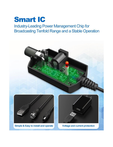 Antena de TV Interior Vansky VS-TX01 Amplificada 1080p 5m Antena de TV Interior Vansky VS-TX01 Amplificada 1080p 5m