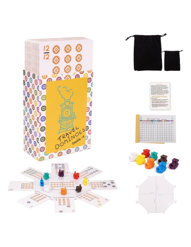 Juego de Dominó de Viaje Extguds, Mini 105 Cartas + Accesorios