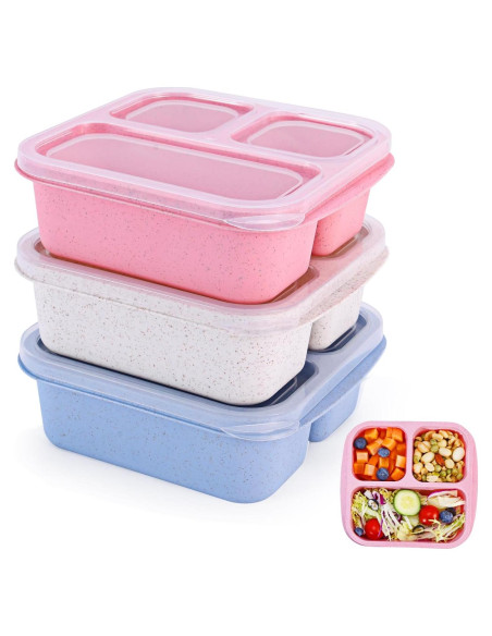 Caja Bento Rinwoc 3 Compartimentos Libre de BPA 16.7x15.1cm Caja Bento Rinwoc 3 Compartimentos Libre de BPA 16.7x15.1cm