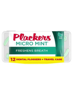 Hilos Dentales Plackers Micro Mint - 12 Estuches de Viaje