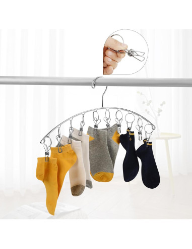 Perchero Toplife de Acero Inoxidable con 10 Clips - Juego de 4