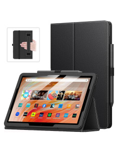 Funda MoKo para Kindle Fire HD 10 y 10 Plus - Plegable Slim, Negro