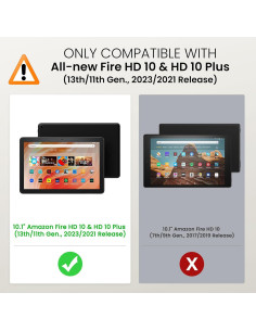 Funda MoKo para Kindle Fire HD 10 y 10 Plus - Plegable Slim, Negro 2