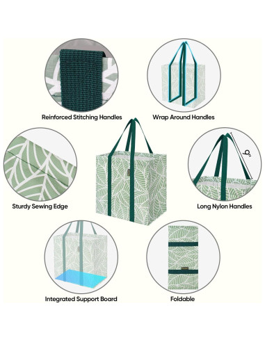 Bolsas de Compras Reutilizables Baleine 4 PK Foliage Antiguo