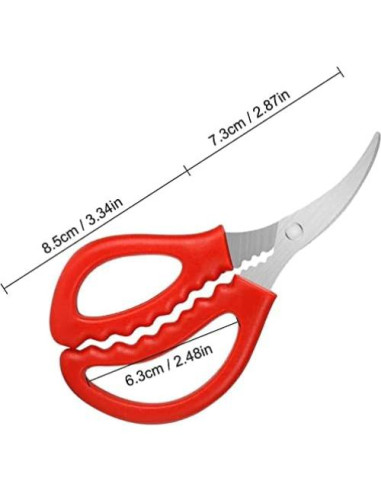 Tijeras de Mariscos Calary 4 Piezas Acero Inoxidable Rojo