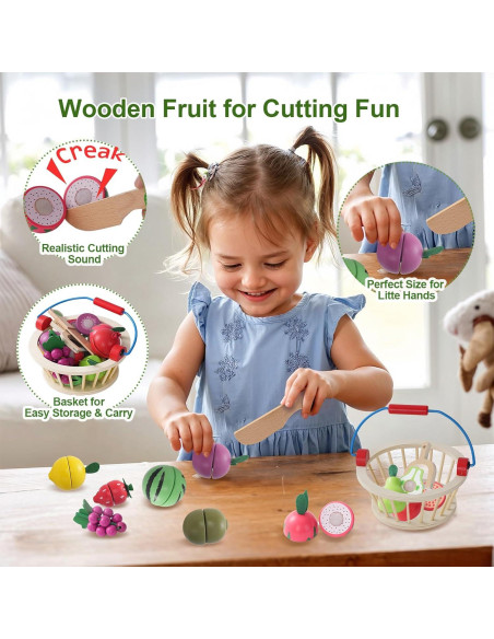 Set de Juguetes de Frutas de Madera para Cortar - Mingsen Set de Juguetes de Frutas de Madera para Cortar - Mingsen