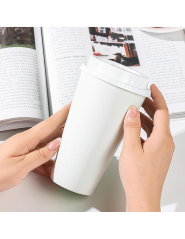 Tazas de café reutilizables MiraFure 0.47 L con tapas - Paquete de 8