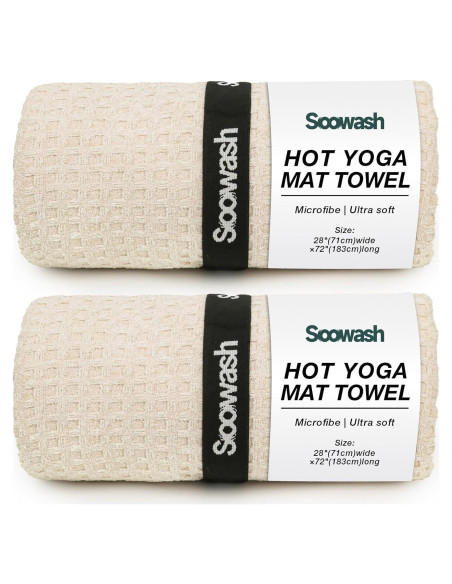 Toalla de Yoga Antideslizante SOOWASH 71x183 cm Beige 2 Pcs Toalla de Yoga Antideslizante SOOWASH 71x183 cm Beige 2 Pcs