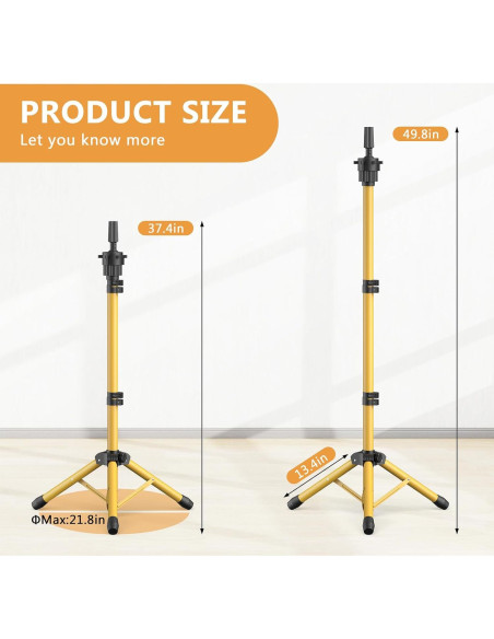 Soporte para Cabeza de Peluca Ajustable Retbtnm Dorado Soporte para Cabeza de Peluca Ajustable Retbtnm Dorado