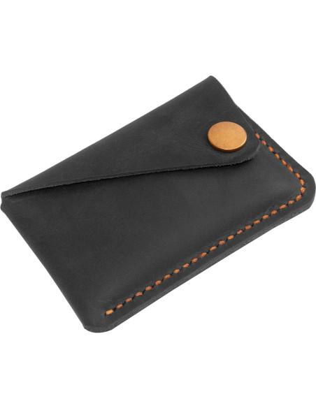 Billetera Minimalista de Cuero Turbosnail Negra - Soporte para Tarjetas Billetera Minimalista de Cuero Turbosnail Negra - Soporte para Tarjetas