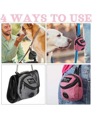 Bolso Dispensador de Desechos para Perros Talltalk 2 en 1 - Rosa y Gris