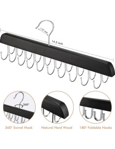 Pack de 2 Perchas de Madera Necamocu para Sujetadores y Ropa 2