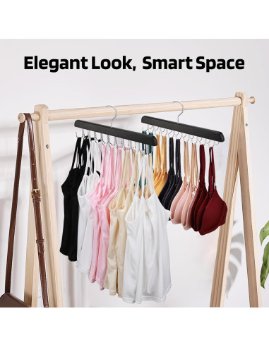 Pack de 2 Perchas de Madera Necamocu para Sujetadores y Ropa