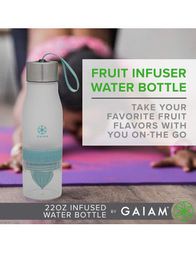 Botella de Agua Infusora de Frutas Gaiam 0.65L Libre de BPA
