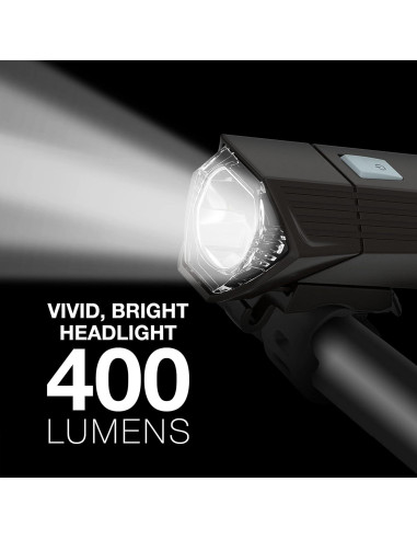 Luz de Bicicleta Recargable Energizer IPX4 LED Delantera y Trasera