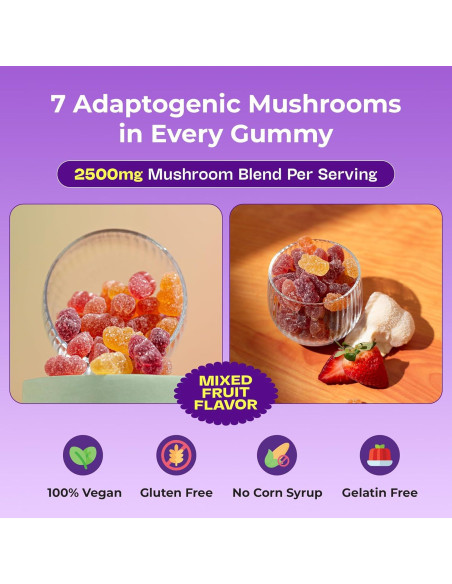Gomitas Orgánicas de Ashwagandha y Hongos Medicinales 191g Gomitas Orgánicas de Ashwagandha y Hongos Medicinales 191g