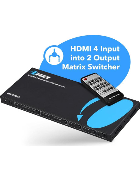 Interruptor HDMI 4x2 OREI UHDS-402A 4K 60Hz Audio ARC Interruptor HDMI 4x2 OREI UHDS-402A 4K 60Hz Audio ARC