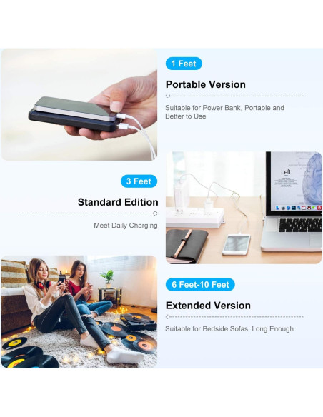 Cargador Lightning Cionum 1.83m para iPhone y iPad MFi Cargador Lightning Cionum 1.83m para iPhone y iPad MFi