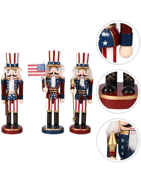 Figuras de Soldados Cascanueces de Madera Ciieeo 25 cm Figuras de Soldados Cascanueces de Madera Ciieeo 25 cm