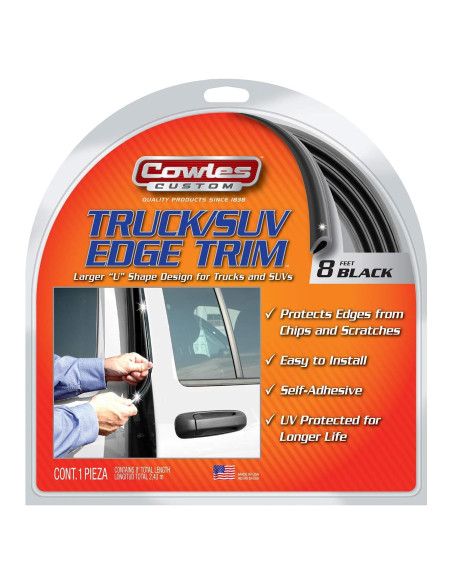 Protección de Borde de Puerta Cowles 8 Pies Negro PVC Autoadhesivo Protección de Borde de Puerta Cowles 8 Pies Negro PVC Autoadhesivo