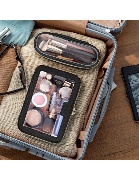 Bolsa de Maquillaje Transparente Soimeat Mediana Negra Bolsa de Maquillaje Transparente Soimeat Mediana Negra