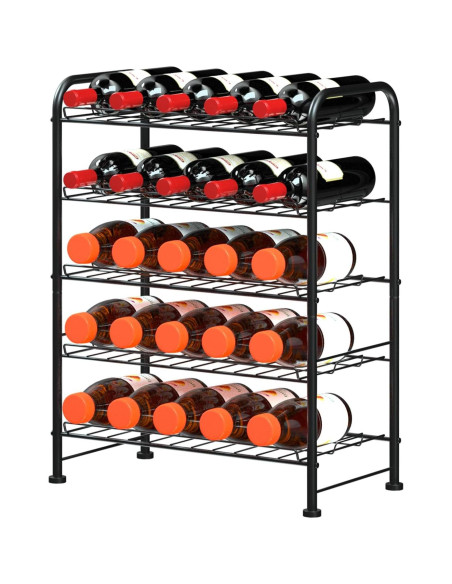 Estante para Botellas OYEAL 5 Niveles Negro Organizador Cocina Estante para Botellas OYEAL 5 Niveles Negro Organizador Cocina