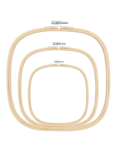 Aros de Bordado Cuadrados Caydo - 3 Piezas, 15-25 cm