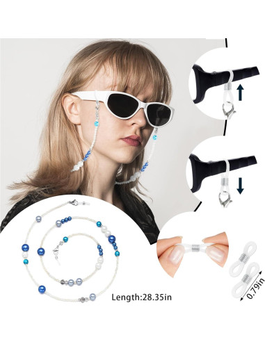 Cadena de Gafas ALIBBON Azul Soporte para Gafas de Sol